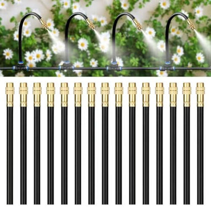 Brass Misting Nozzles for 5/16 Inch Drip Irrigation Tubing, 360° Adjustable Rotating Sprayers for Garden, Greenhouse & Outdoor Cooling, 15 Pack - style: 5/16 Brass Misting Nozzles