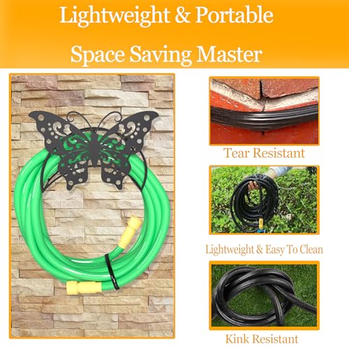 Butterfly Garden Hose Holder Wall Mount Heavy Duty Hose Hanger 125'5/8" - color: Butterfly Sculpture