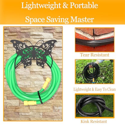 Butterfly Garden Hose Holder Wall Mount Heavy Duty Hose Hanger 125'5/8" - color: Butterfly Sculpture