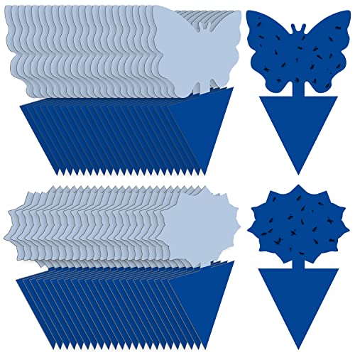 Landisun 48PCS Fruit Fly Traps Sticky Traps Fungus Gnat Traps Insect Bug Traps for Indoor Outdoor Kitchen Plants Whitefly Mosquitos Fungus Gnats Flying Insects - color: Blue, size: 48PCS