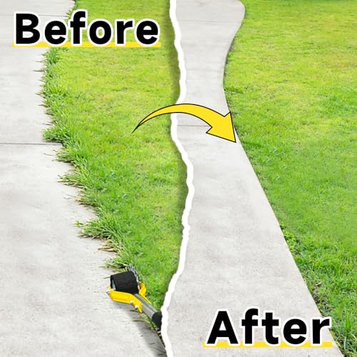 Manual Edger Lawn Tool, 75 Inch Wheel Rotary Edger for Lawn with Extra-Wide Wheel, Grass Edge Trimmer with Adjustable Handle, Ideal Hand Edging Tool for Sidewalk, Driveways and Landscaping