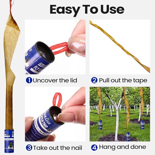 Qualirey 160 Pack Fly Strips Sticky Hanging Indoor Outdoor,Navy Blue - color: Navy Blue