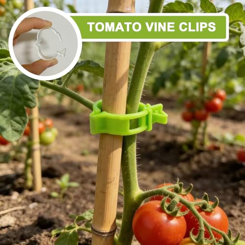 150 Pcs Plant Support Clips, 2026 New Upgraded Adjustable Plastic Clips for Securing Plants, Tomato Vine Clips, Plant Fixing Clips, Garden Clips for Climbing Plants, Grape and Vine Vegetables (Green) - color: Green