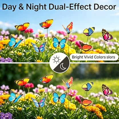 20 PCS Colorful Double Layer Butterfly Garden Stakes