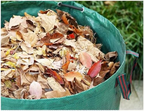 Reusable Yard Waste Bags,53 Gallon Heavy Duty Stand-Up Lawn & Leaf Bags, Tear Resistant PP Garden Trash Containers with Handles, Collapsible for Lawn Care, Leaf Collection, Debris & Grass Clippings