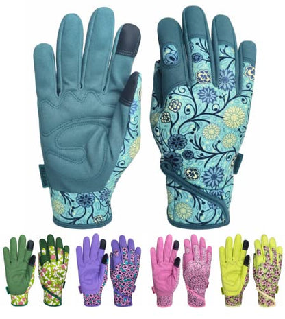 Cute Pattern Gardening Gloves,Thornproof Garden Glove,Gardener Gift - color: 1 Pair Per Pack-lake-blue, size: Medium