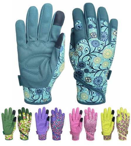 Cute Pattern Gardening Gloves,Thornproof Garden Glove,Gardener Gift - color: 1 Pair Per Pack-lake-blue, size: Medium