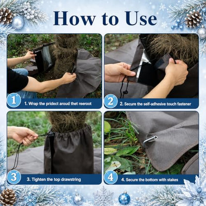 Adnee 2Pcs Palm Tree Root Protectors, 3-Layer Winter Tree Root Frost Covers - color: Coffee