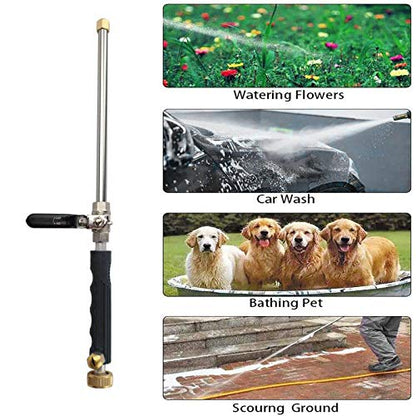 High Pressure Power Washer wand, Hydro Jet Water Hose Nozzle,Watering Sprayer Cleaning Tool, Wand Lance for Gutter Patio Car Pet Window Glass Black - color: Black