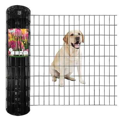 Black PVC Coated Welded Wire Fence 36" x 50' Roll, 2"x4" Mesh, 14 Gauge - color: Black, size: 2''x4'' 14GA 36''x50'