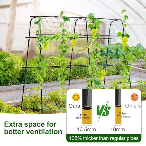 Cucumber Trellis for Raised Bed, 63" Hx63 L, Black - size: 5 x 2 x 5 ft, Arch Tunnel, Black
