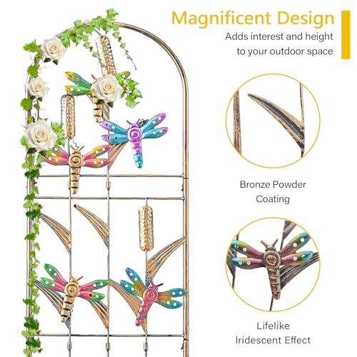 aboxoo 2-Pack Dragonfly Metal Garden Trellis for Climbing Plants - color: Dragonfly, size: 2pcs