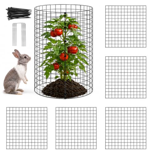 5 Pack Plant Protectors from Animals 12'' x 12'' with Stakes Nylon Ties - size: 5PACK-12*12inch