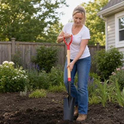 HIGHLIGHT Spade Shovel Digging Trench Garden 45 Inch D Grip Steel Shovel