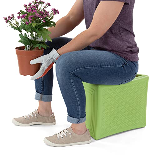 Simplay3 Handy Home 3-Level Heavy Duty Work/Garden Seat - 12" x 15" x 9" - Green, Made in USA - color: Green