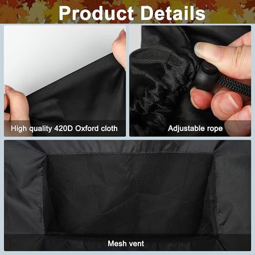 Augisteen Lawn Tractor Leaf Bag Upgraded Lawn Mower Leaf Bag Garden Leaf Grass Catcher Bags 420D Oxford Cloth Leaf Collector Bag for Lawn Mower Tractor Garden Leaf Collection, 78.7 x 51.2 Inch
