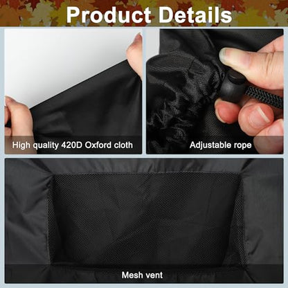 Augisteen Lawn Tractor Leaf Bag Upgraded Lawn Mower Leaf Bag Garden Leaf Grass Catcher Bags 420D Oxford Cloth Leaf Collector Bag for Lawn Mower Tractor Garden Leaf Collection, 78.7 x 51.2 Inch