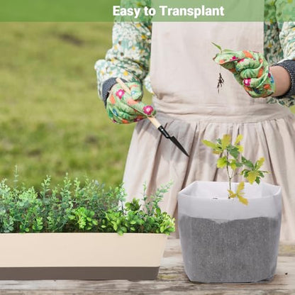 GREANER Biodegradable Plant Pots, 15.7"x14.2" Non-Woven Seedling Nursery Bags, 20-Pack Durable Garden Bags for Vegetable, Flower, Plant Grow - size: 15.7"x14.2"/20pcs