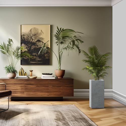Kante Accent Column Square Pale Gray Concrete Planter 23.6" H, Outdoor - color: Natural Concrete, size: 23.6" H