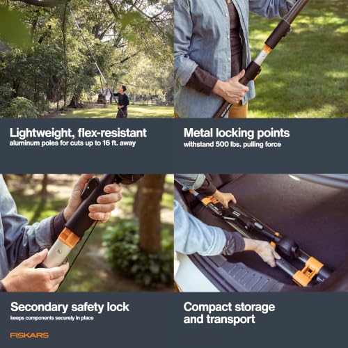 Fiskars 4-16 Ft XtendControl Extendable Pole Saw & Tree Pruner Modular Set - style: 16' Pruner Saw Kit