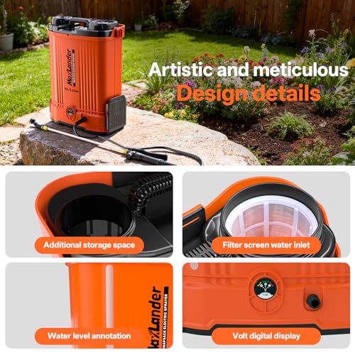 Maxlander 4.2 Gal Battery Powered Backpack Sprayer with 2 x 2.0Ah Battery