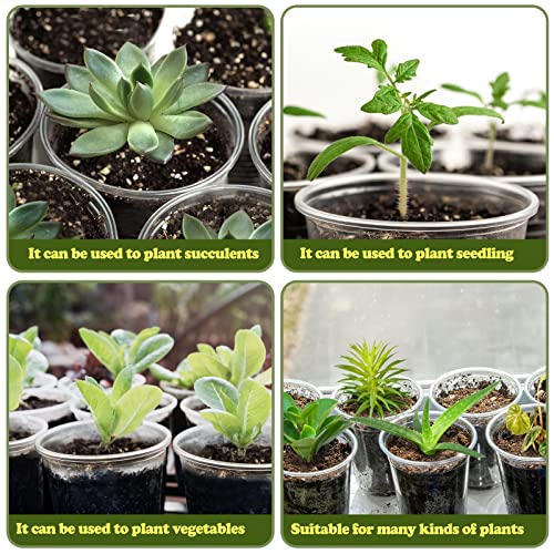RAOOKIF 6/5/3.5 Inch Clear Nursery Pots with Drainage, 24 Pack Clear Nursery Pots for Plants, Flexible Plastic Garden Flower Pot - size: 3.5+5+6 INCH