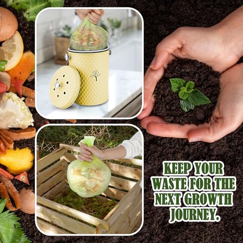 AOSION Countertop Kitchen Odorless Compost Bin with Removable Inner Bucket - color: Yellow