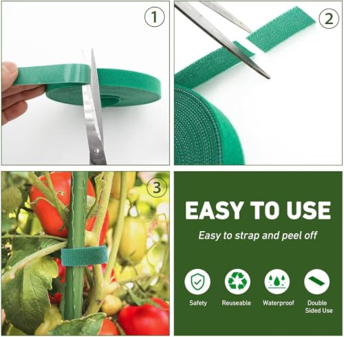 Garden Tie Green Tape,Twist Ties for Plants 1/2" * 33ft Garden Plant Ties Soft and Tomato Plant Ties,Plant Twist Tie for Plant Gardening,Home,Office