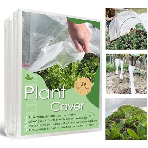 Plant Covers Freeze Protection, 10x50FT Frost Cloth Row Covers - size: 10X50FT