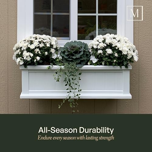 Mayne Cape Cod 4ft Window Box - Black - 48in L x 11in W x 10.8in H - Polyethylene - Built-in Water Reservoir (4841-B) - color: Black