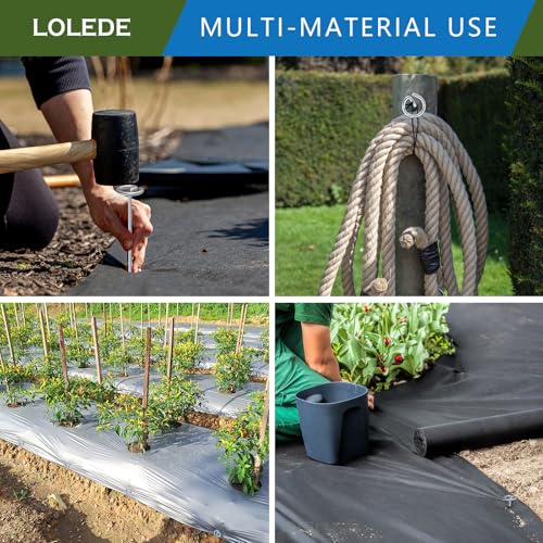 Landscape Staples Set（100Pcs） Thickened 6 Inch 8 Gauge Galvanized Garden Pins Set, Anti-Rust Heavy Duty Circle Top Metal Stakes for Weed Barrier, Lawn Edging & Landscaping