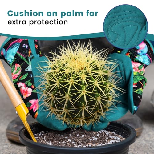 Gardening Gloves,Garden Gloves for Women Firm Grip Breathable Thorn Proof - color: Green Bird