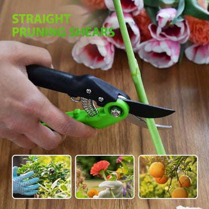 YARDSMITH Garden Pruning Shears 2 Pack, 7.68" Bypass Pruning and Straight, Premium Plant Shears, Garden Clippers Hand Tools for Cutting Flowers, Trimming Plants, Picking Fruits