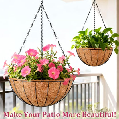 Halatool 20 Inch Large Hanging Baskets for Plants Outdoor with Coco Liner