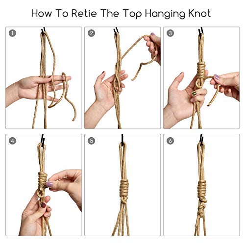 Mkono Ceramic Hanging Planters for Indoor Plants, 8" Shallow & 6" Deep 2Pcs