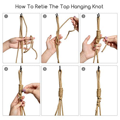 Mkono Ceramic Hanging Planters for Indoor Plants, 8" Shallow & 6" Deep 2Pcs