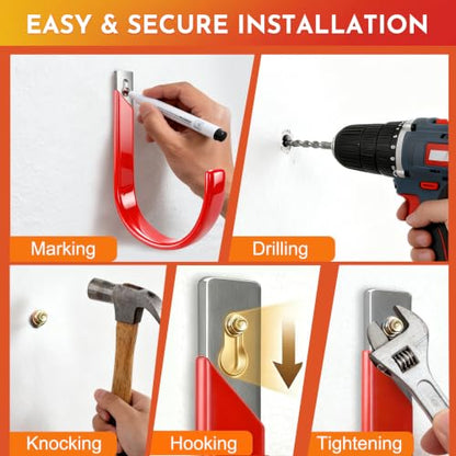 Hose Hanger Wall Mount Heavy Duty Metal Garden Hose Holder for Outside