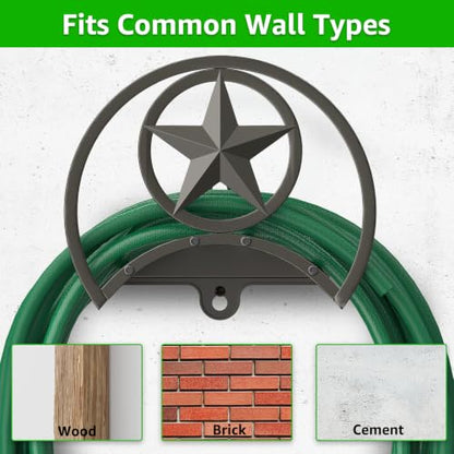 GOFORWILD Garden Hose Holder, Decorative Hose Butler Sturdy Water Hose Rack, Durable Wall Hose Hanger, Holds 125-Feet of 5/8-Inch Hose, Hose Reel, Made of Gauge Steel (9.8)