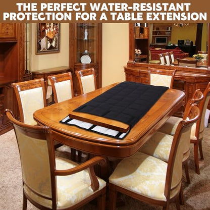 BALAPET Padded Table Leaf Storage Bag, 54 x 28 in, Fits Dining Table Leaves up to 52 x 25 in, Water-Resistant Quilted Cover with Soft Lining and Adjustable Hook-and-Loop Closure, Black, 1 Pack