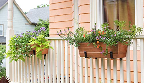 Achla Designs Medium Copper Flower Box with Wall Brackets