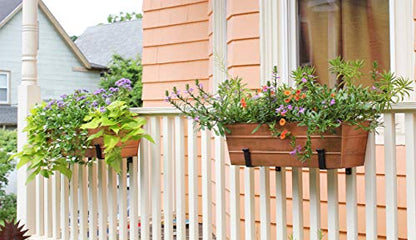 Achla Designs Medium Copper Flower Box with Wall Brackets