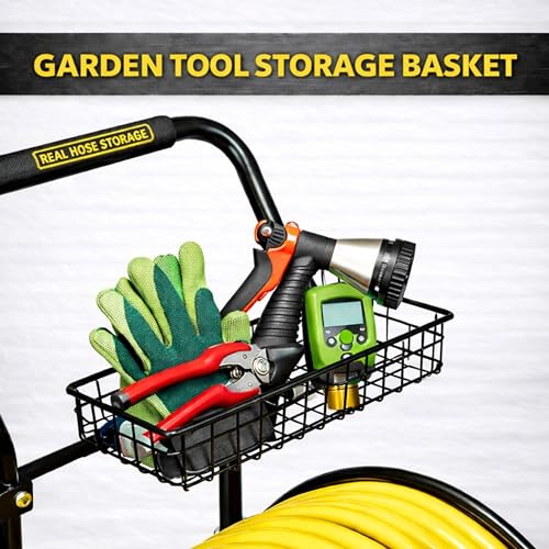Hose Reel Cart, Hold Up to 300 ft of 5/8'', Garden Hose Cart with 2 Wheels, Heavy Duty Freestanding Water Hose Reels for Outside Garden Lawn Yard Outdoor (300ft Hose Capacity) - size: 300ft Heavy Duty Hose Capacity