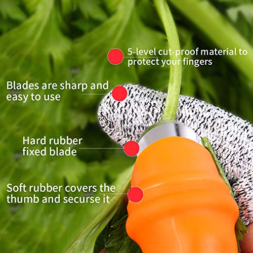 Upgrade Garden Silicone Thumb Knife, Harvesting Plant Tool, Gardening Gifts, Finger Picking for Trim Vegetable Gardening and Kitchen Help (S) - size: Small