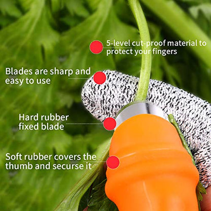 Upgrade Garden Silicone Thumb Knife, Harvesting Plant Tool, Gardening Gifts, Finger Picking for Trim Vegetable Gardening and Kitchen Help (S) - size: Small