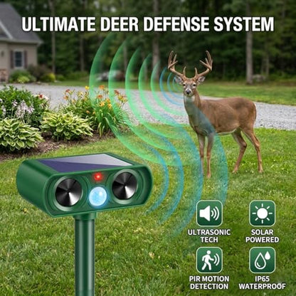 2026 Sonic Fortress Pro Deer Repellent Devices for Plants,4 Pack