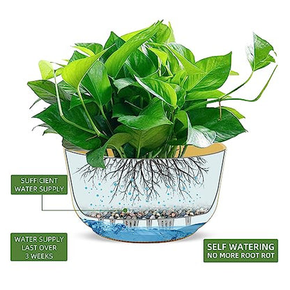 Dexceder 11.2 Inch Self Watering Hanging Planter (2 Pack, Yellow) - color: Yellow, size: 11.2 inch