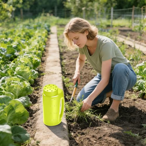ZXJ Handheld Seed Shaker – Hand Spreader - 90oz Capacity Multi-Purpose Spreader for Fertilizer, Grass Seed, Ice Melt & Lawn Care - Green - color: Green