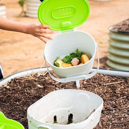 Vego Garden Kitchen Compost Caddy, Composting System for Raised Garden Beds