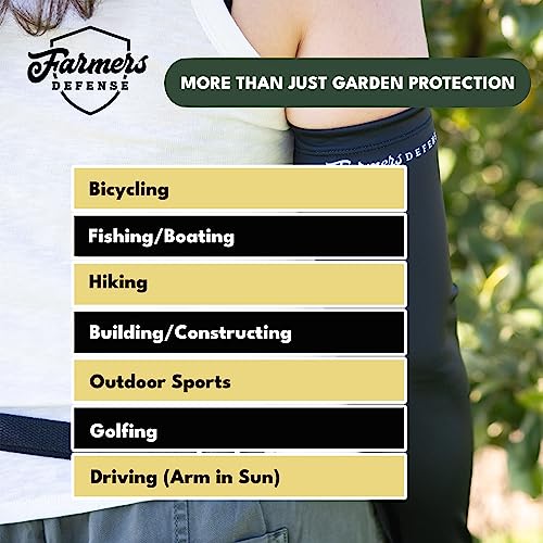FARMER'S DEFENSE Gardening Arm Sleeves|UV Cooling Protective Sleeve Women & Men|Anti-Scratch Cover Sun UPF Outdoor Protection - Monarch - L/XL - color: Monarch, size: Large/Extra Large