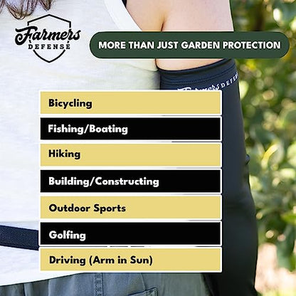 FARMER'S DEFENSE Gardening Arm Sleeves|UV Cooling Protective Sleeve Women & Men|Anti-Scratch Cover Sun UPF Outdoor Protection - Monarch - L/XL - color: Monarch, size: Large/Extra Large